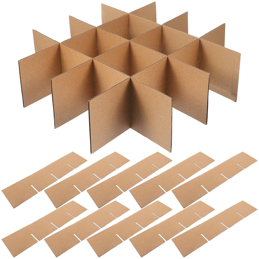 Divisores de cartón corrugado para separación interna de empaques industriales sin roturas — Kartonage